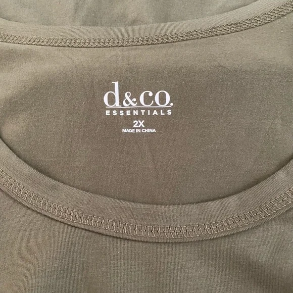 Denim & Co army green top - Picture 9 of 9